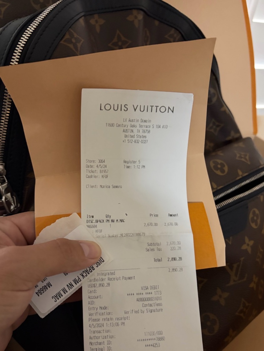 Full size Louis Vuitton backpack - Picture 2 of 3